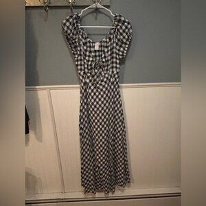 Gap x DOEN Linen Gingham Midi Dress